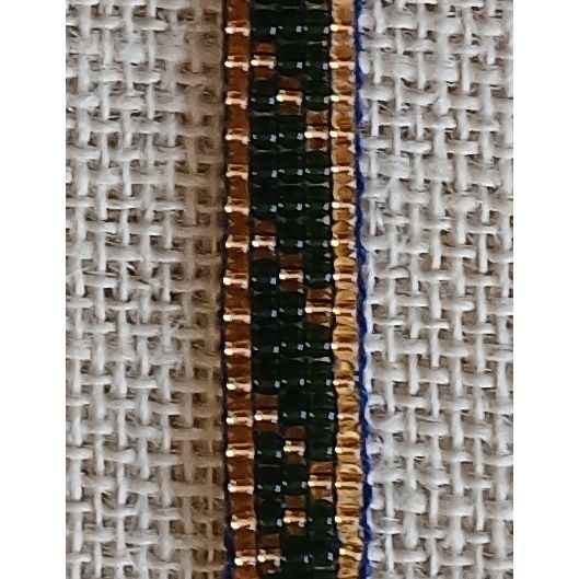 Olive Green & Gold Handmade Loom Woven Seed Bead Bracelet