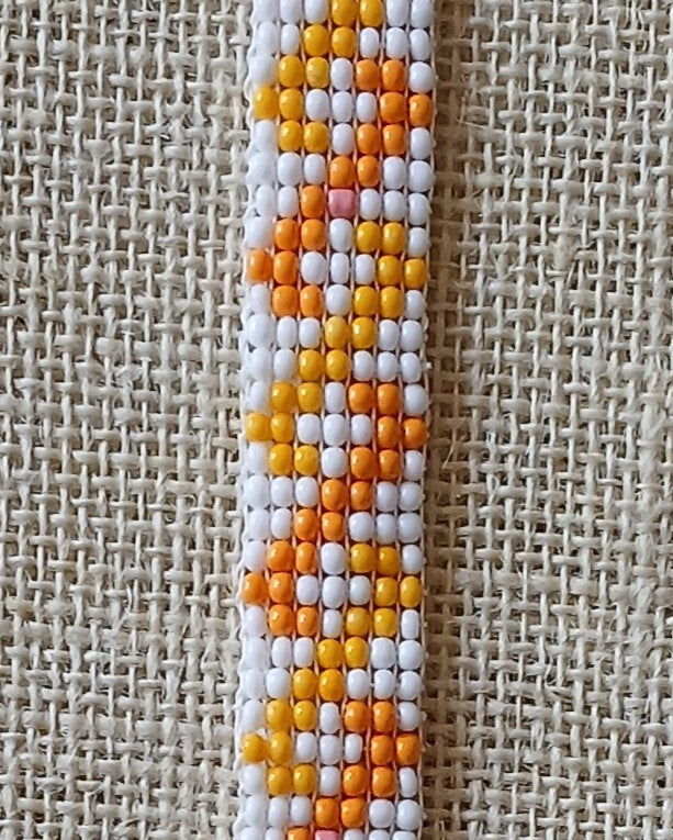 Orange & Yellow Loom Woven Seed Bead Bracelet
