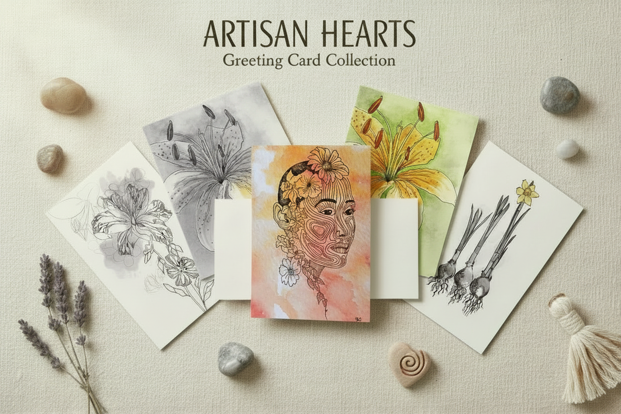 Greeting Cards banner - black and white background cards