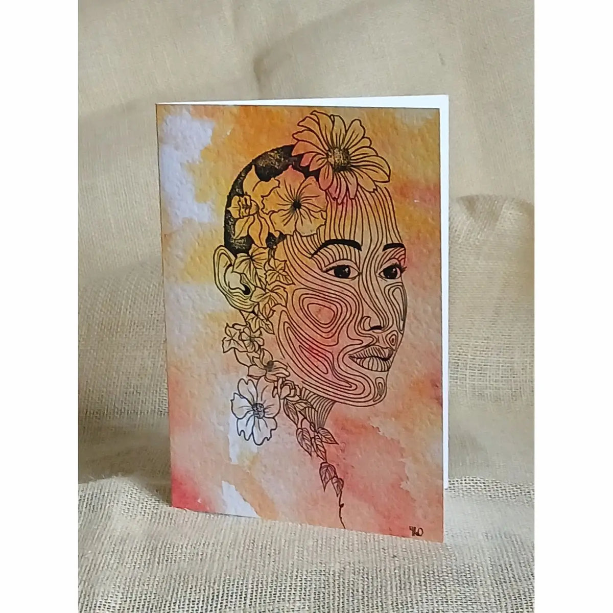 Flowers in Her Hair — Greeting Card