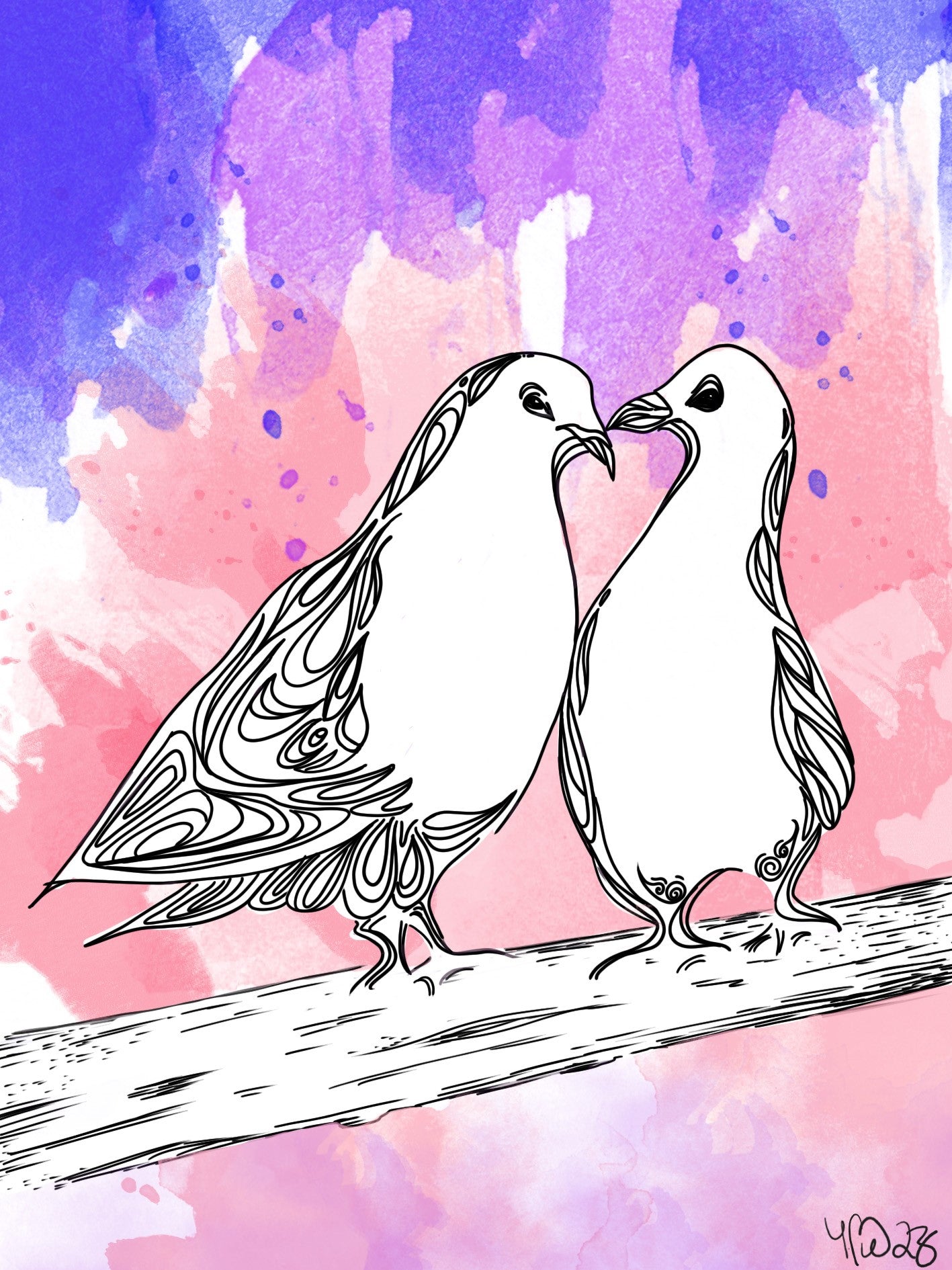 2 Little Doves — Fine Art Print
