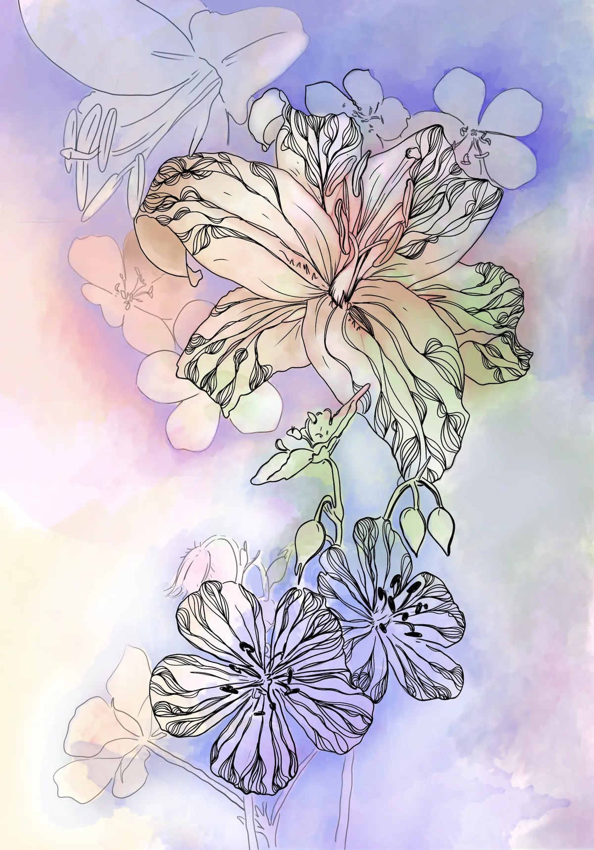 Winding Flowers — Fine Art Print