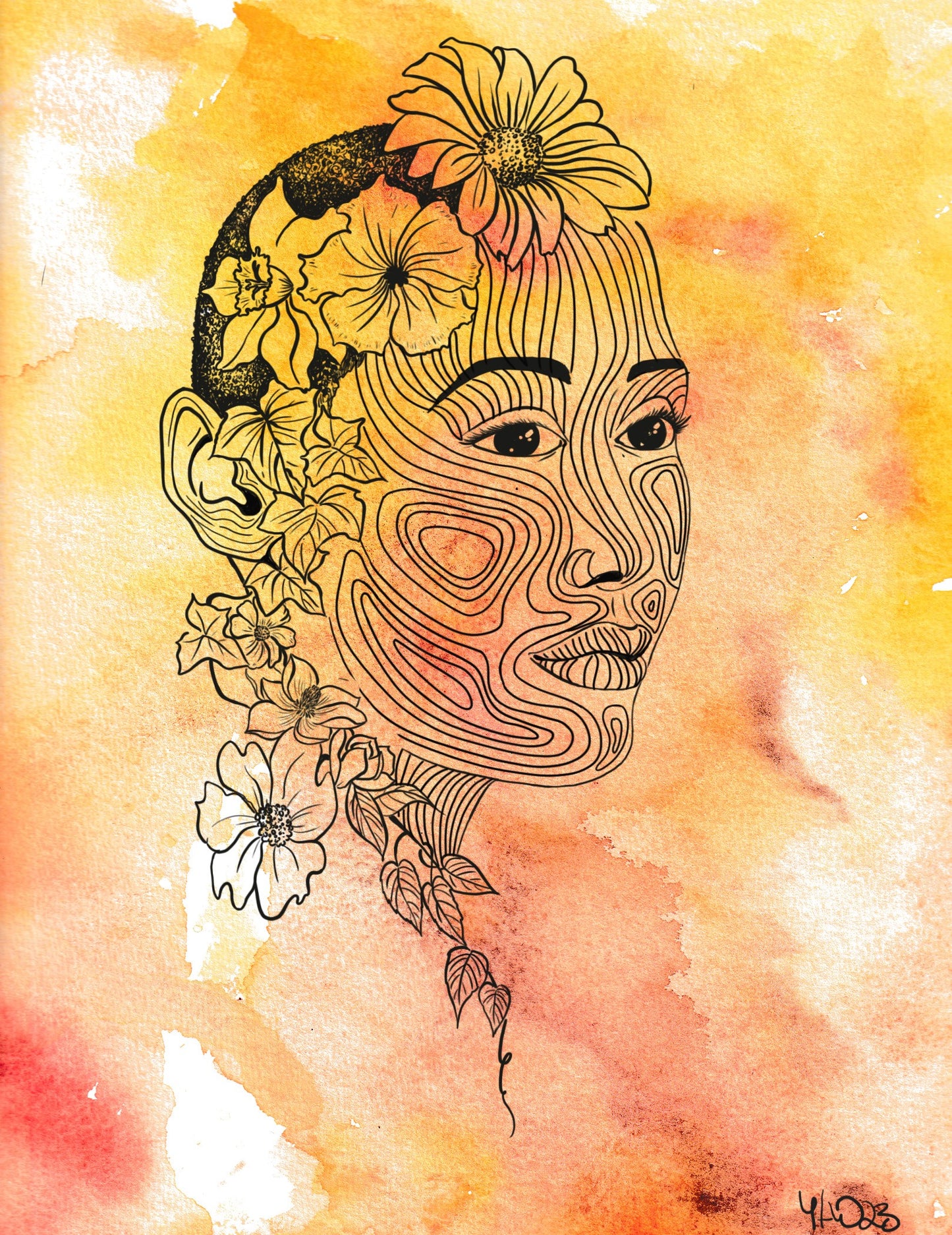 Flowers in Her Hair — Fine Art Print